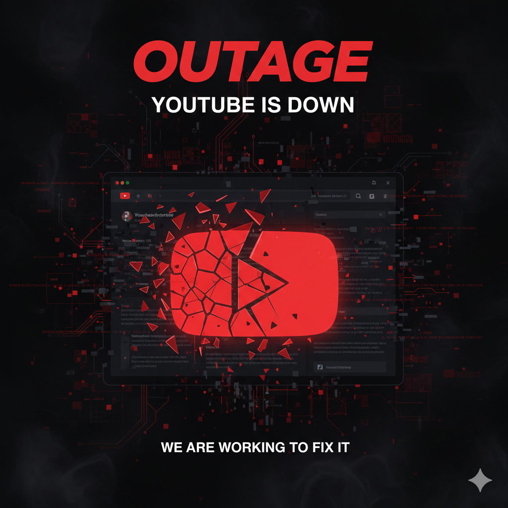 Leia mais sobre o artigo YouTube caiu hoje? Plataforma registra instabilidade global nesta terça (18)