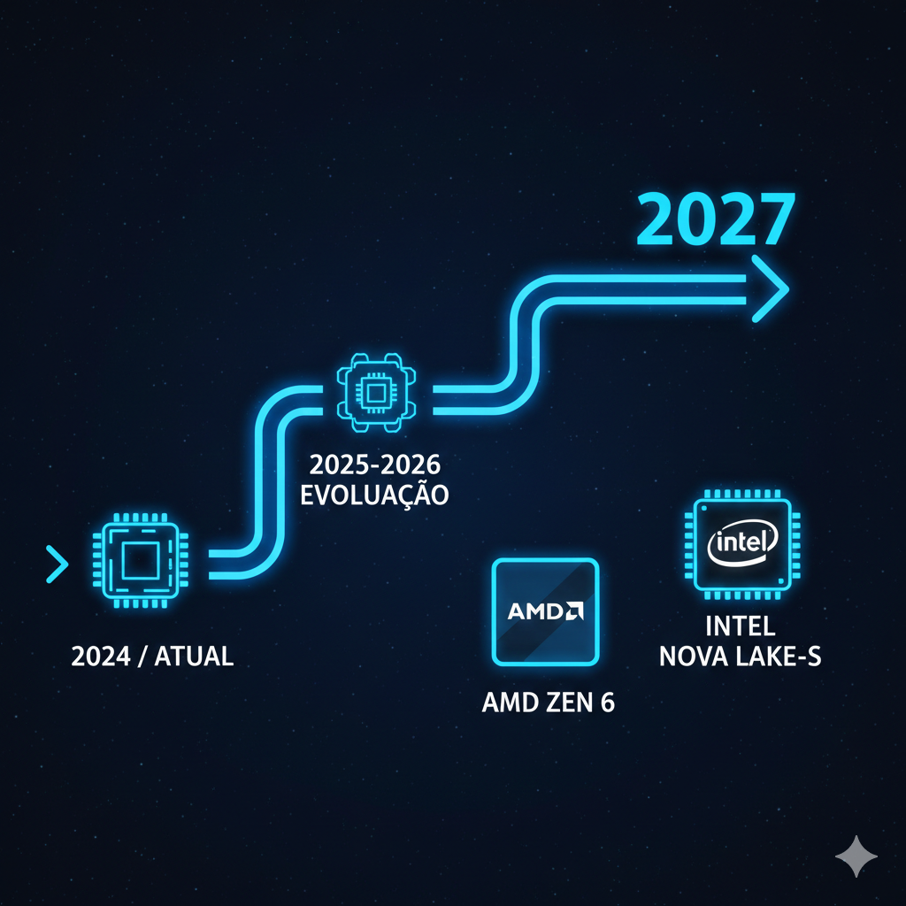 O que vem depois do Zen 6 e Nova Lake adiados — perspectiva de lançamentos de CPU para 2027