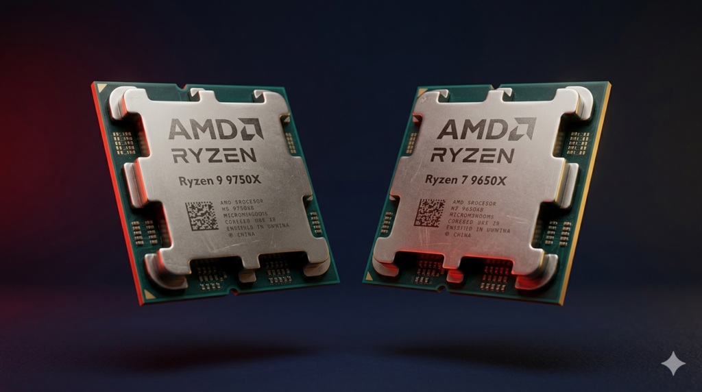 AMD Ryzen 7 9750X e Ryzen 5 9650X novos CPUs 120W Zen 5 2026Copiar ALT