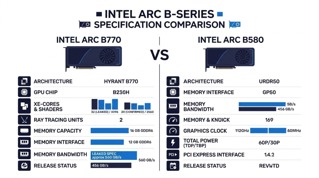 intel arc b770 especificacoes bmg g31 xe2 16gb comparativo rtx 4070