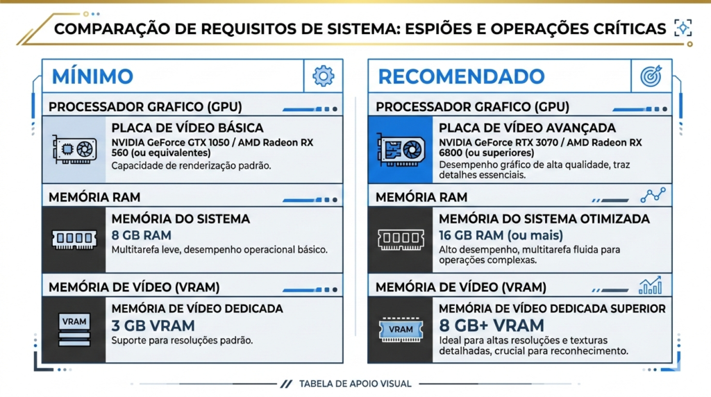 007 First Light requisitos PC tabela — mínimo e recomendado oficiais corrigidos