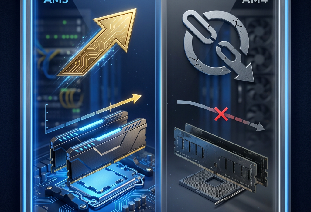comparativo AM5 vs AM4 longevidade custo DDR5 migração 2026